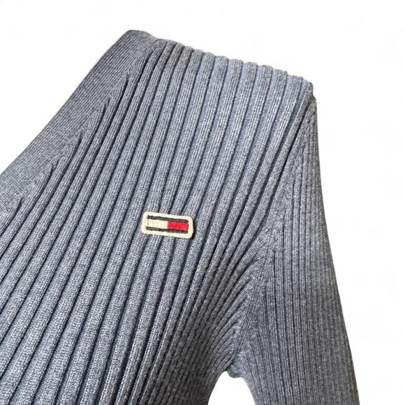 Tommy Jeans Colorblock Rib Knit Cardigan NWT Women's XL Logo Button Sweater - Picture 3 of 8